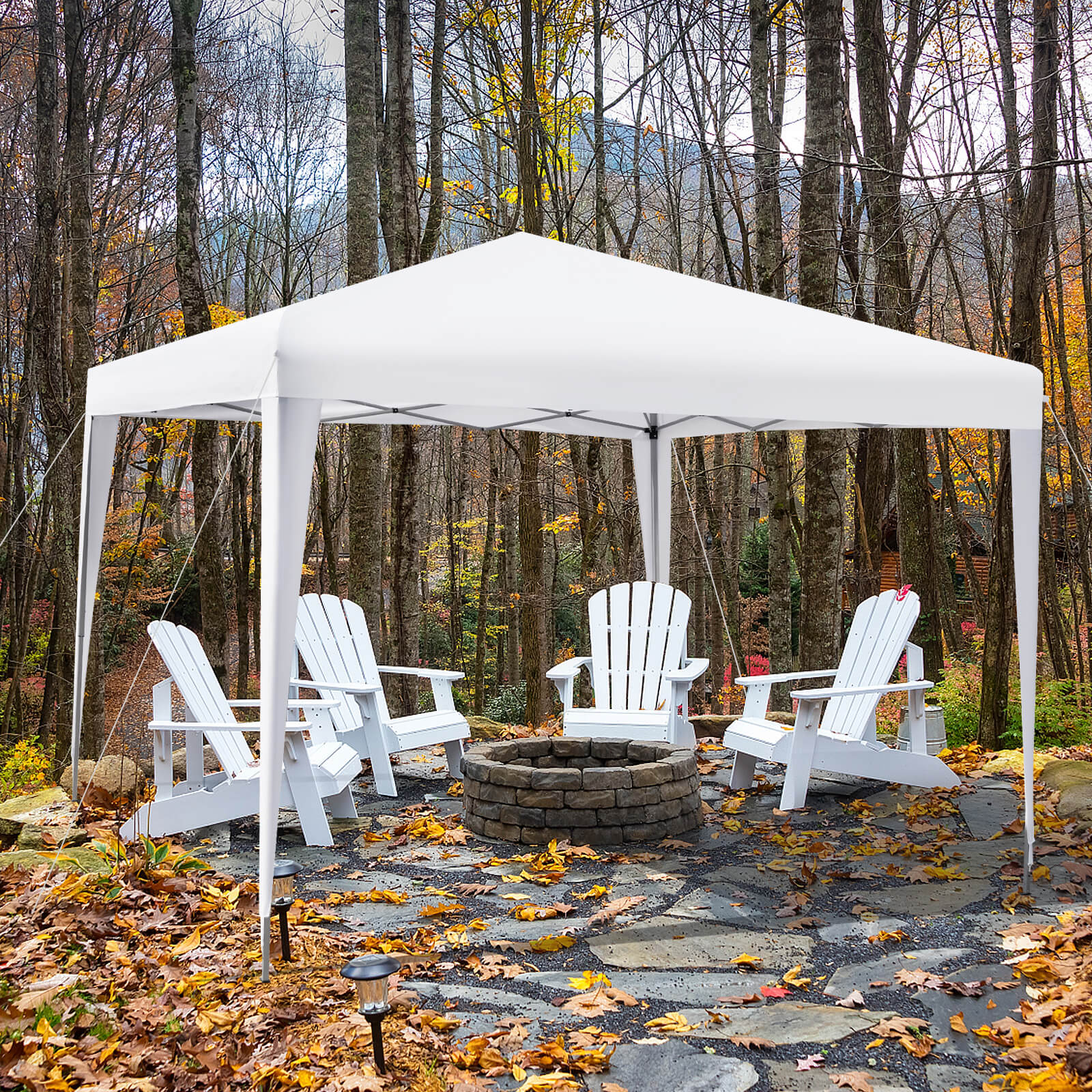 10 x 10 Feet Outdoor Pop-up Patio Canopy for  Beach and Camp-Blue