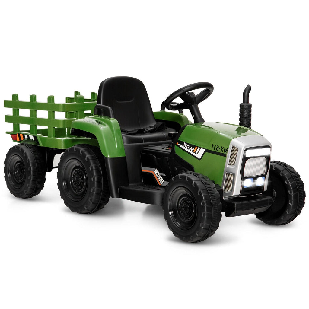 12V Ride on Tractor with 3-Gear-Shift Ground Loader for Kids 3+ Years Old-Black