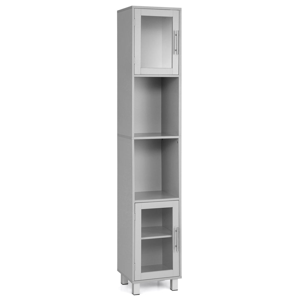 71 Inch Tall Tower Bathroom Storage Cabinet and Organizer Display Shelves for Bedroom-Black