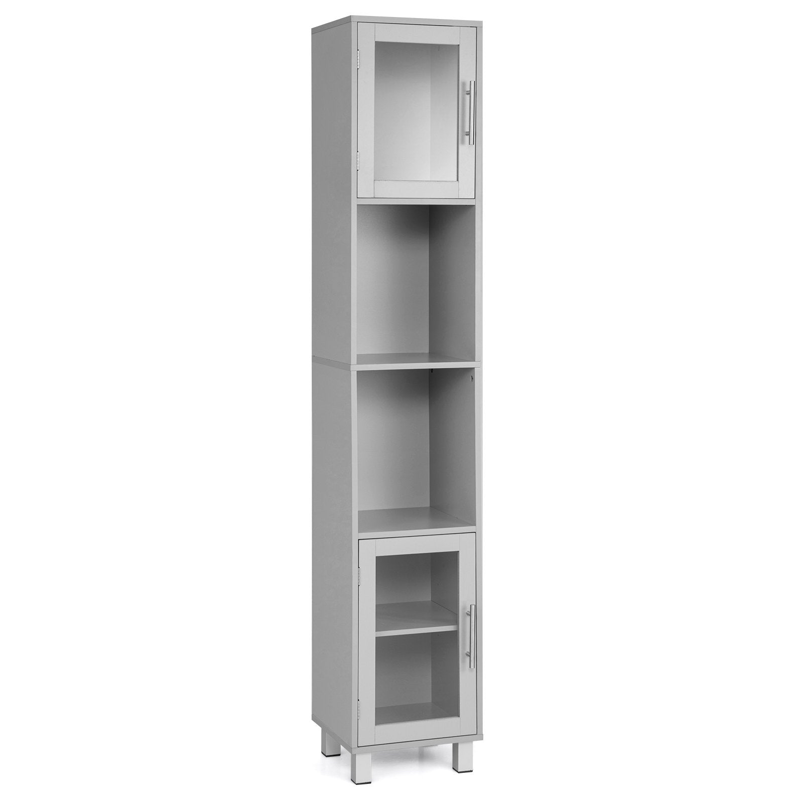 71 Inch Tall Tower Bathroom Storage Cabinet and Organizer Display Shelves for Bedroom-Black