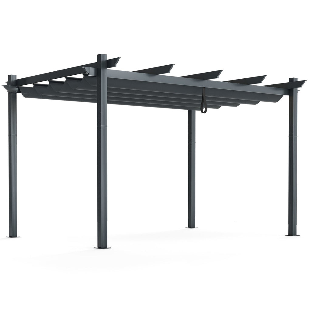 10 x 13 Feet Outdoor Aluminum Retractable Pergola Canopy Shelter-Beige