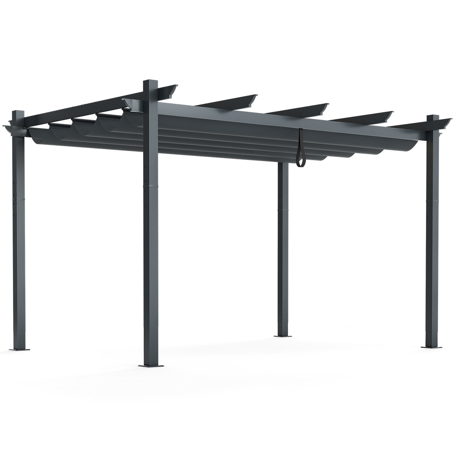 10 x 13 Feet Outdoor Aluminum Retractable Pergola Canopy Shelter-Beige