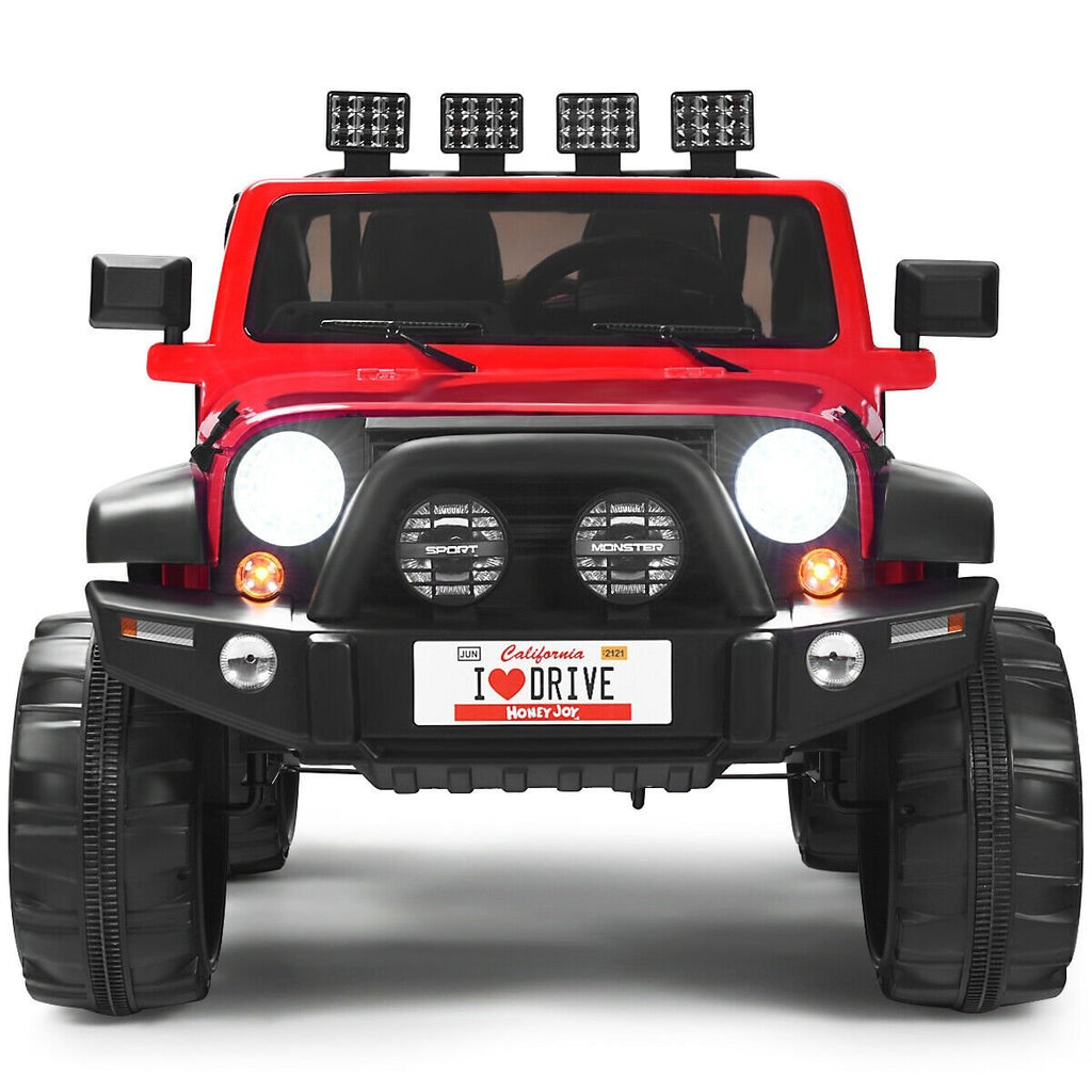 12V 2-Seater Ride on Car Truck with Remote Control and Storage Room-Black