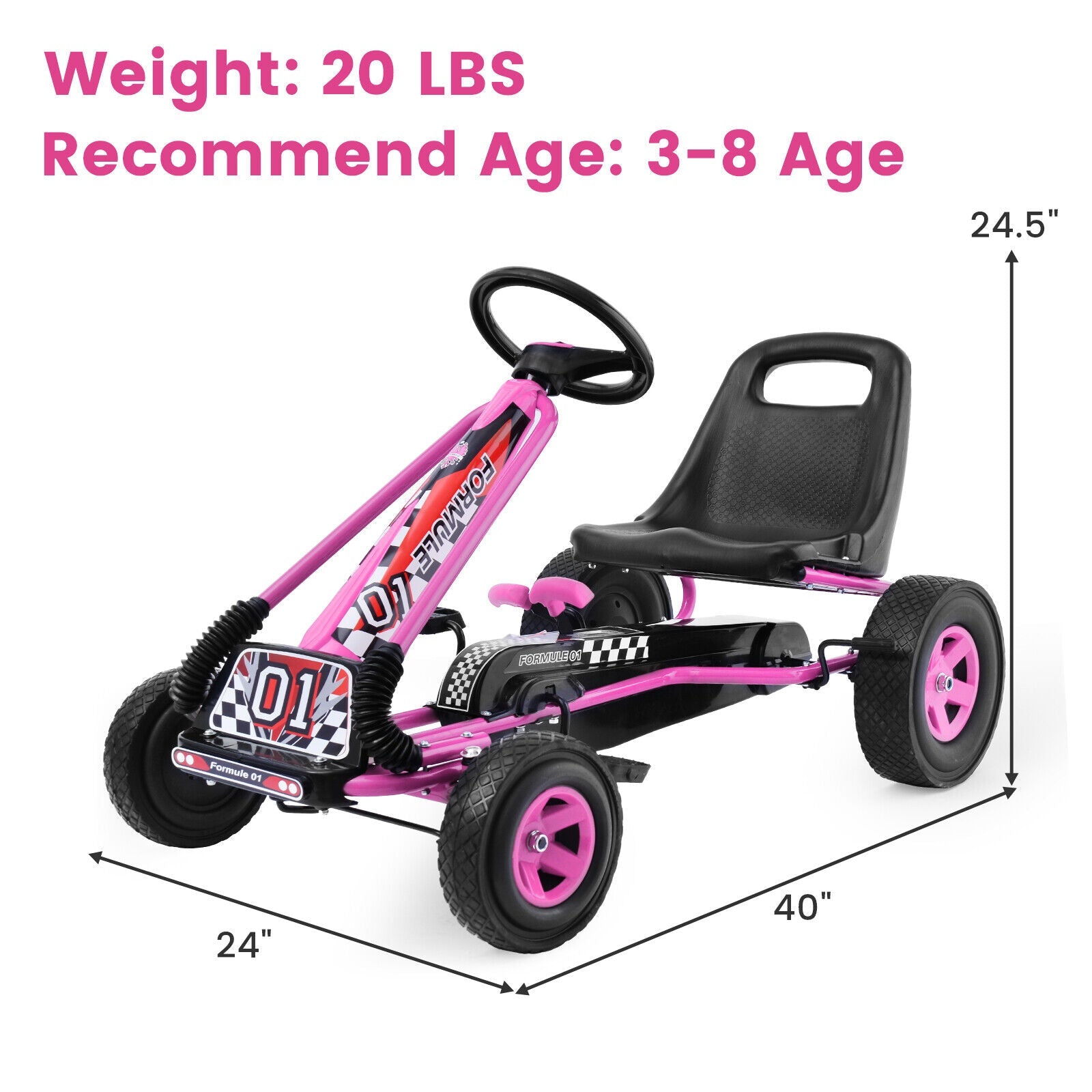 4 Wheels Kids Ride On Pedal Powered Bike Go Kart Racer Car Outdoor Play Toy-Blue