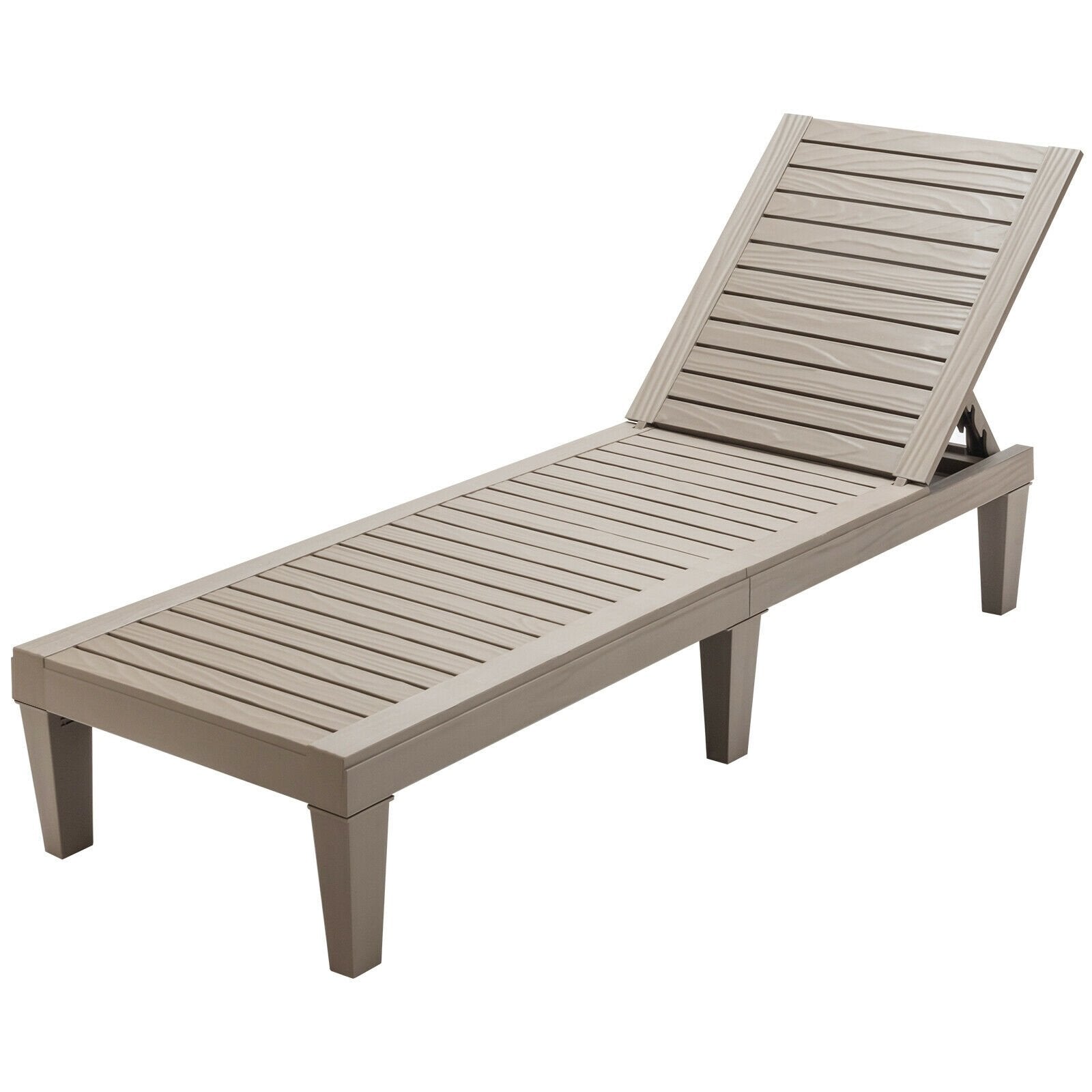 Outdoor Recliner Chair with 5-Position Adjustable Backrest-Black