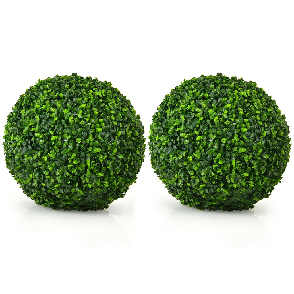 2 Pieces 19 Inch Artificial Topiary Balls Faux Boxwood Ball Plants
