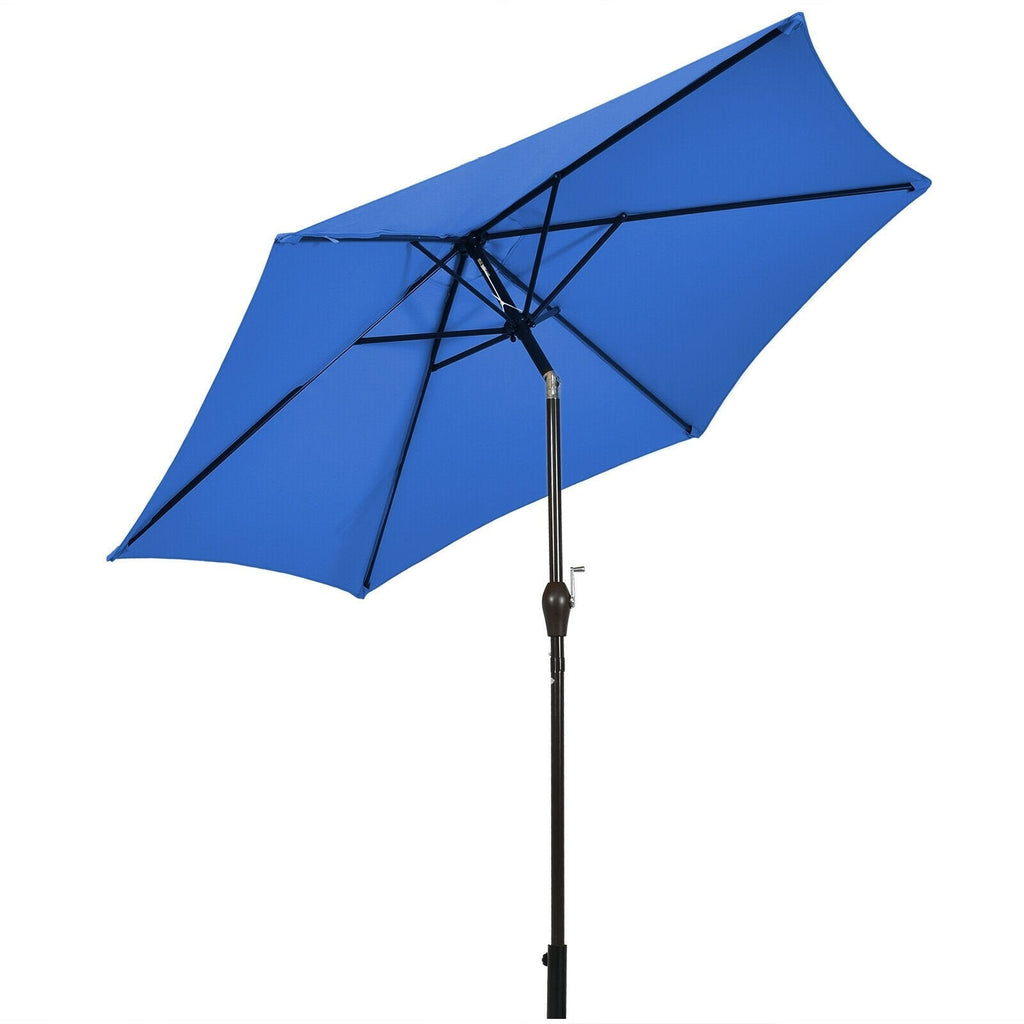 9 ft Outdoor Market Patio Table Umbrella Push Button Tilt Crank Lift-Beige