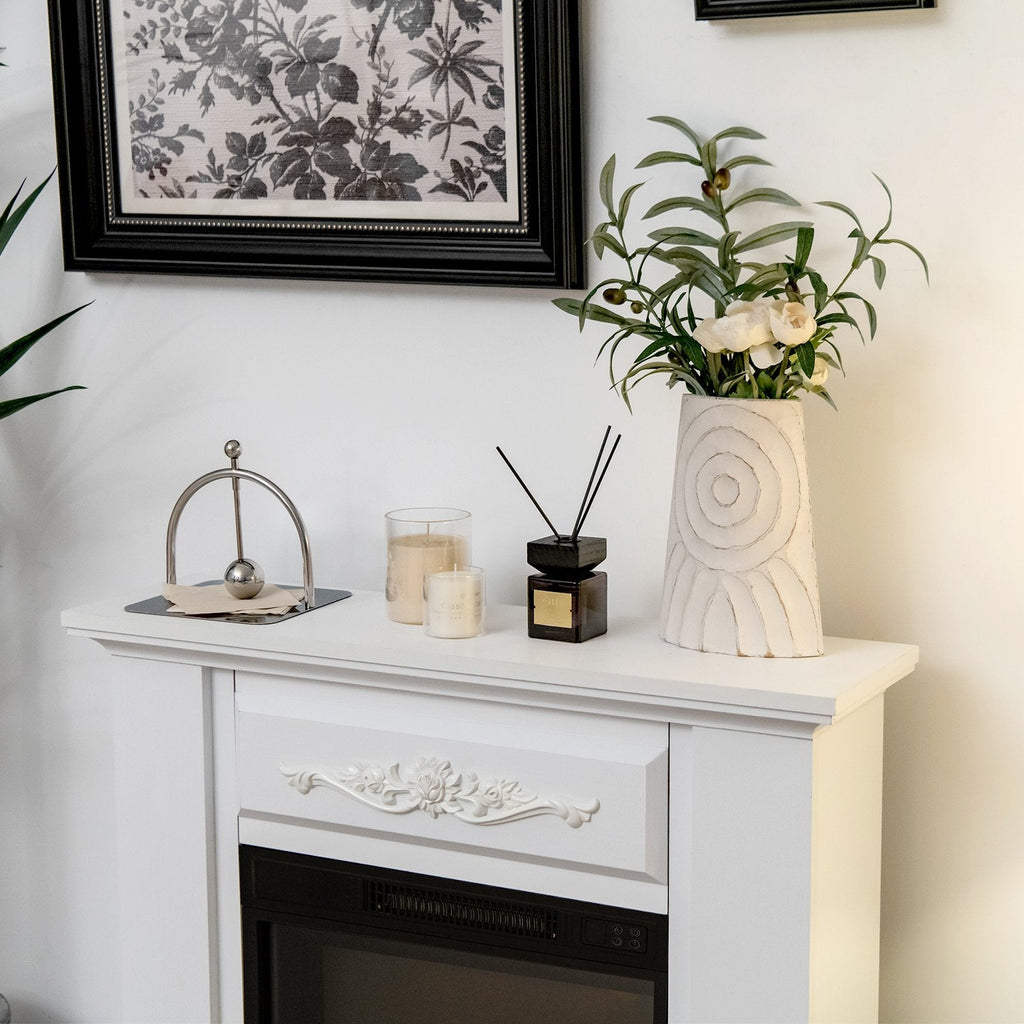 1400W TV Stand Electric Fireplace Mantel with Remote Control-Natural