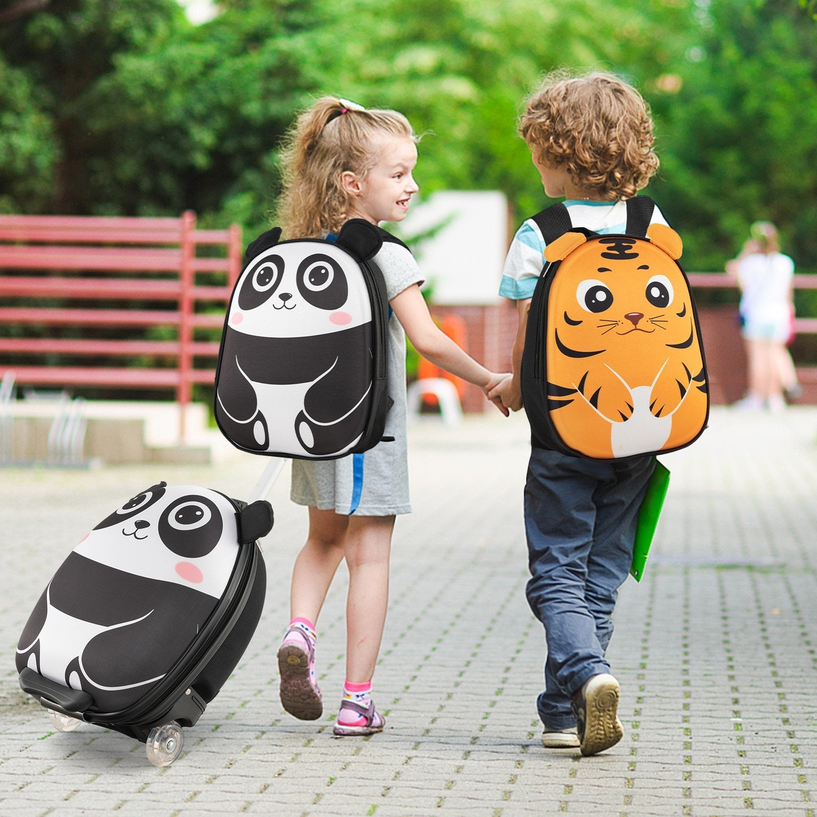 Lightweight and Portable Rolling Suitcase for Children-Pink