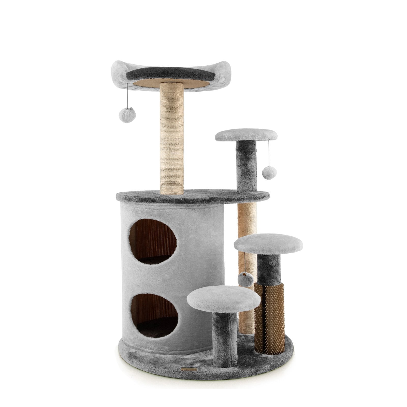 40 Inch Cat Tree Tower Multi-Level Activity Tree with 2-Tier Cat-Hole Condo-Brown