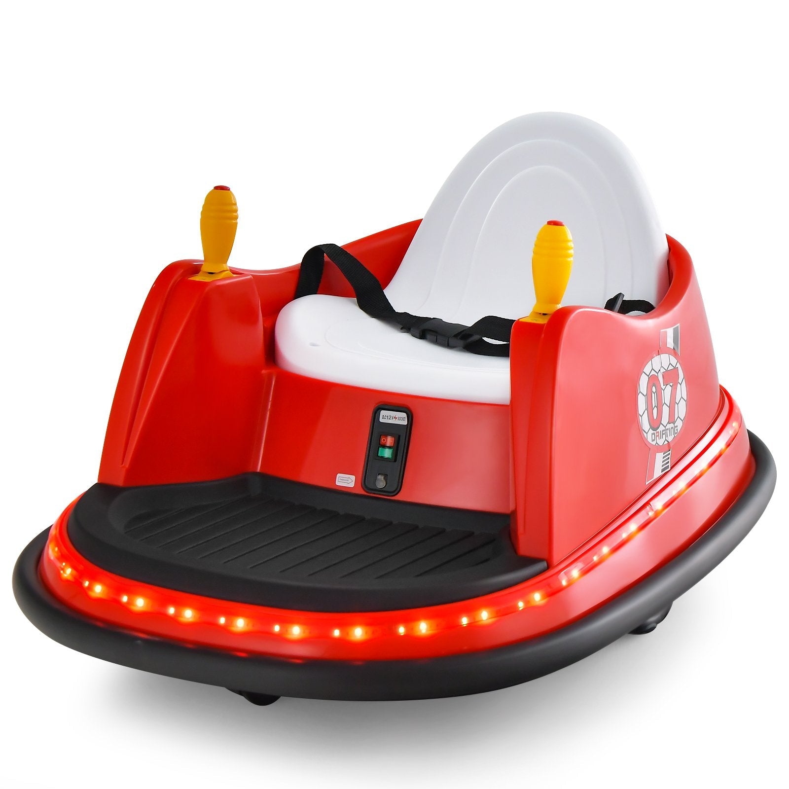 12V Electric Kids Ride On Bumper Car with Flashing Lights for Toddlers-Blue