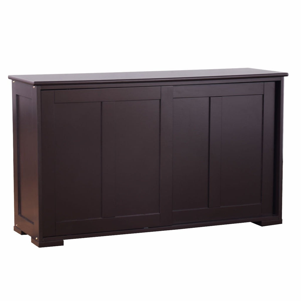 Kitchen Storage Cupboard Cabinet with Sliding Door-Black