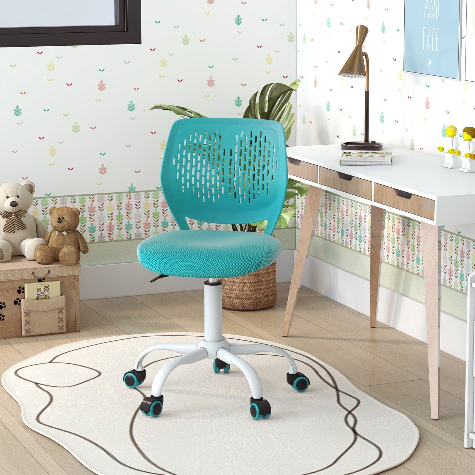 Ergonomic Children Study Chair with Adjustable Height-Blue