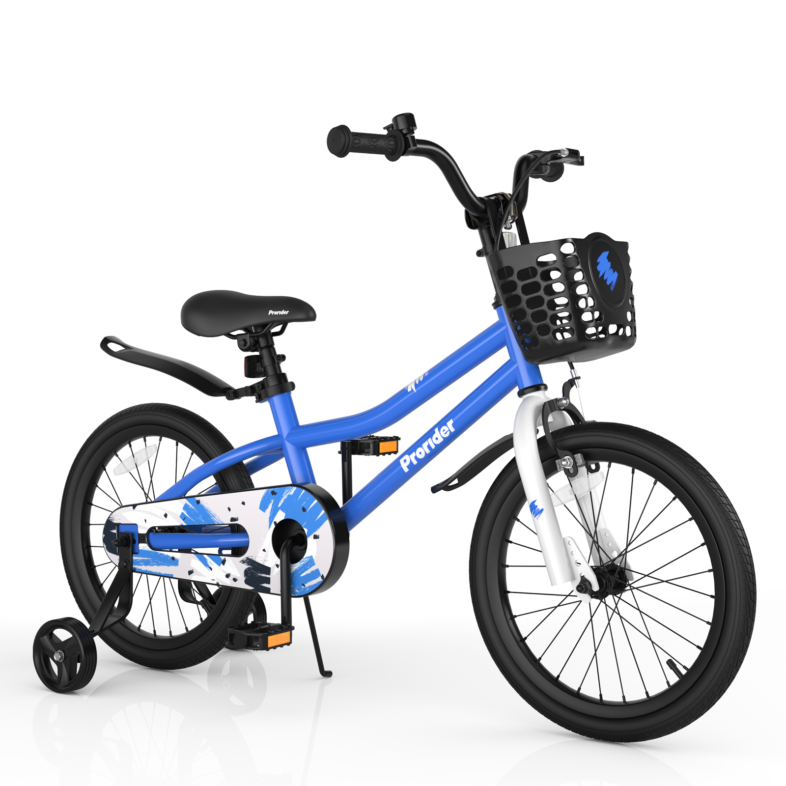 18 Feet Kids Bike with Removable Training Wheels-Black & White