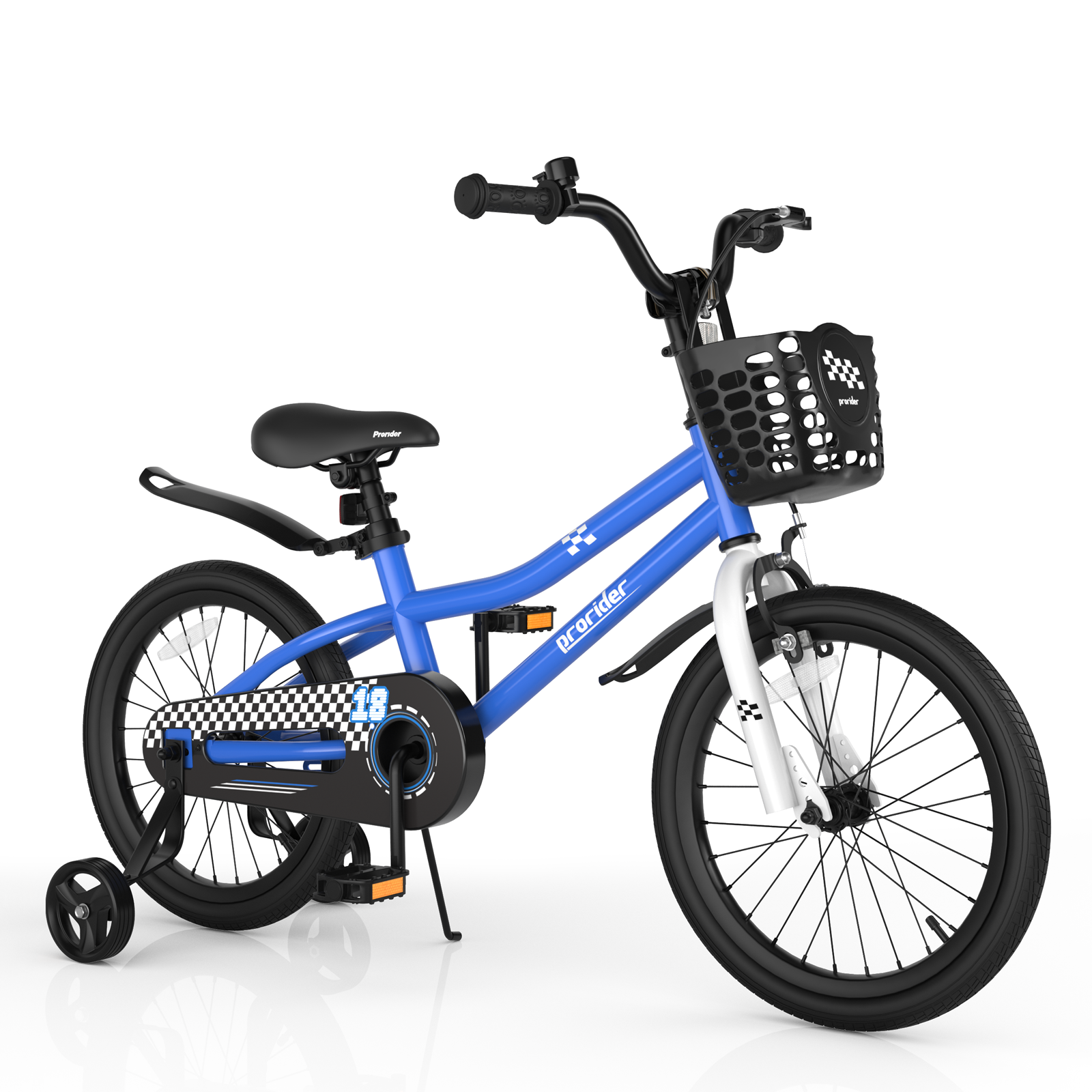 18 Feet Kids Bike with Removable Training Wheels-Black & White