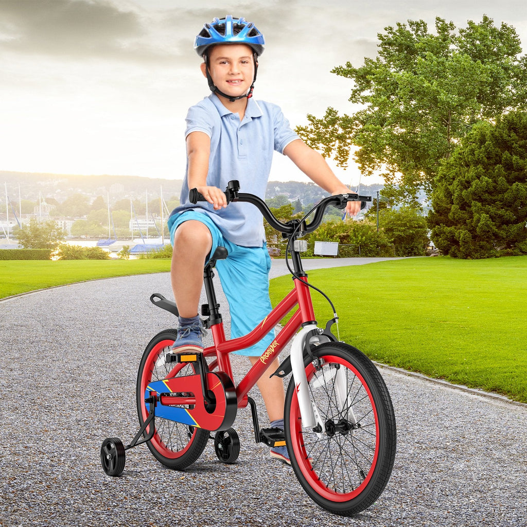 18 Feet Kids Bike with Removable Training Wheels-Black & White