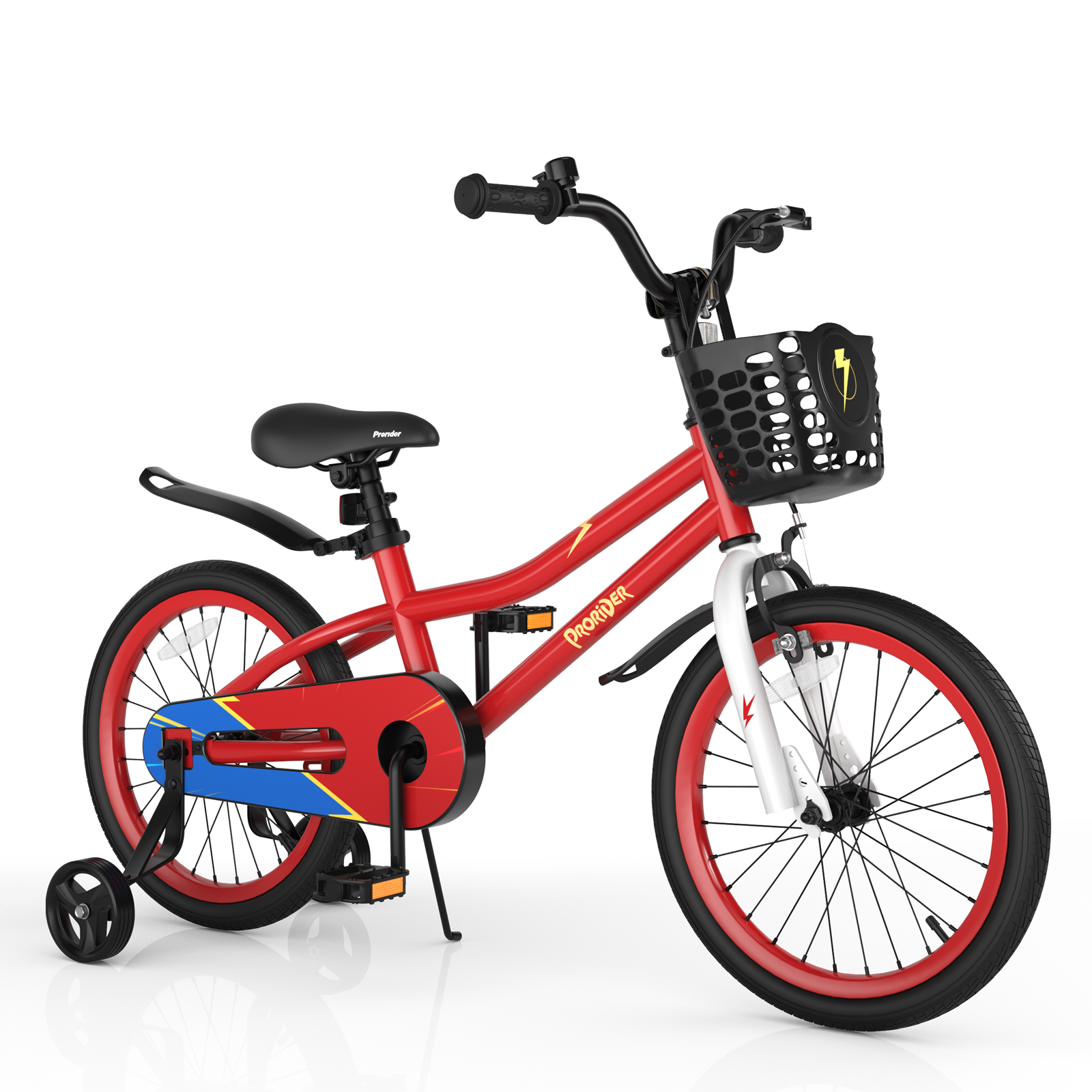 18 Feet Kids Bike with Removable Training Wheels-Black & White