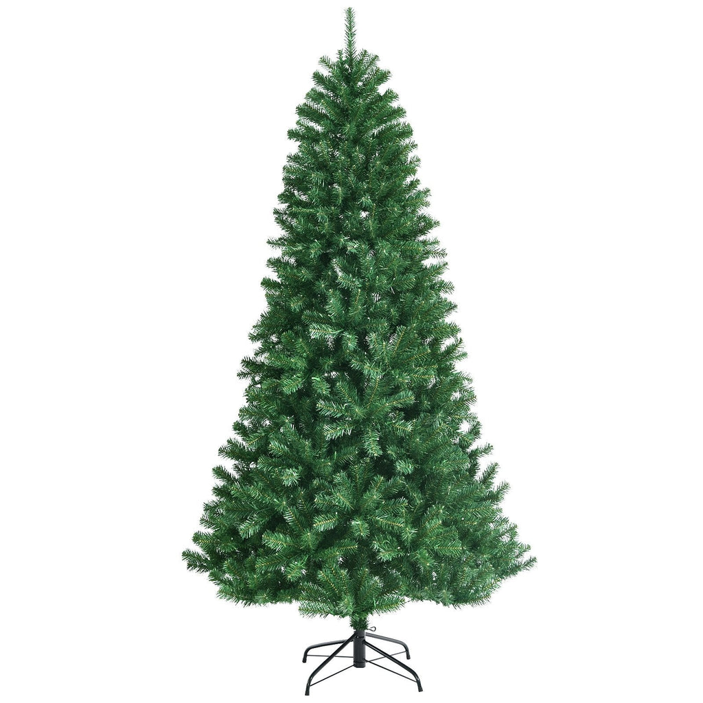 Artificial Hinged Christmas Tree with Remote-controlled Color-changing LED Lights-7'