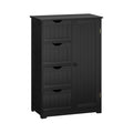 Standing Indoor Wooden Cabinet with 4 Drawers-Black