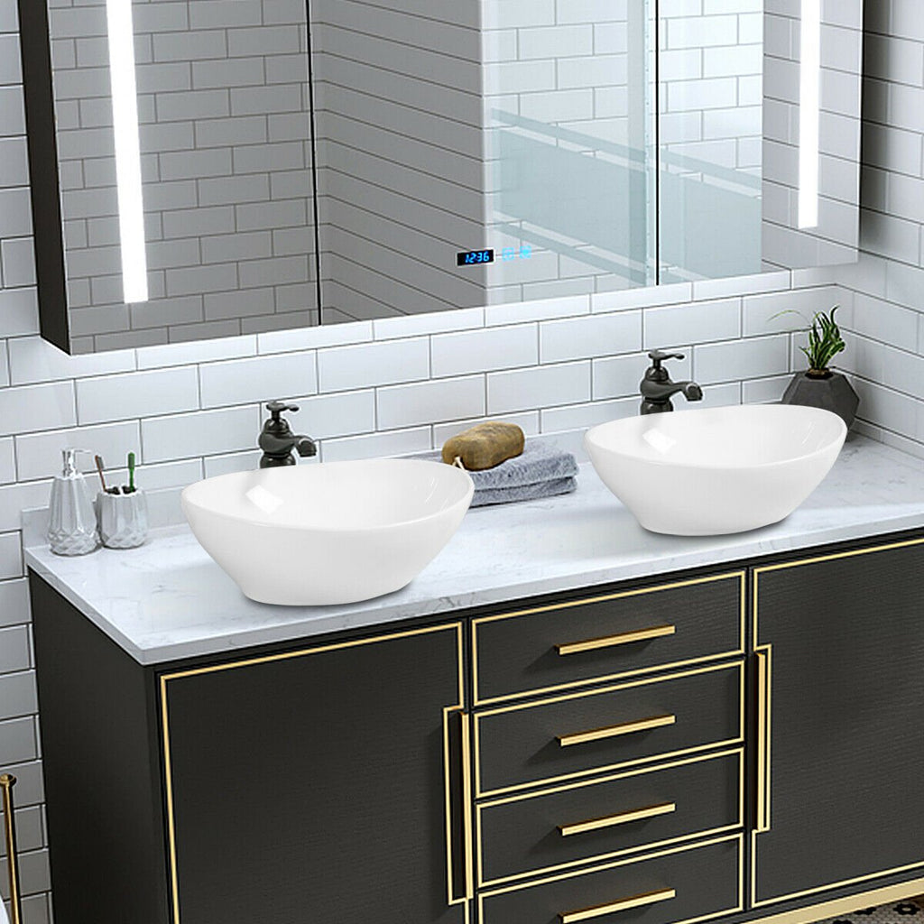 Oval Bathroom Basin Ceramic Vessel Sink