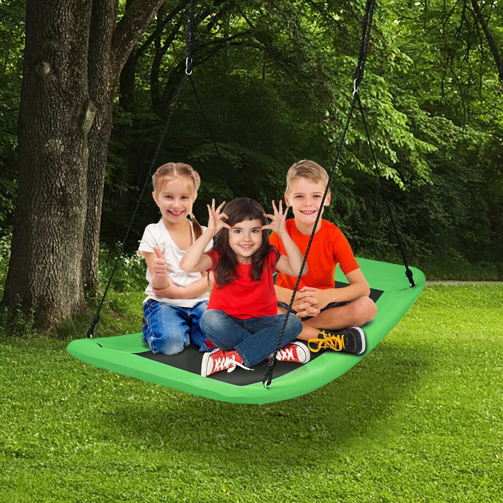 700lb Giant 60 Inch Platform Tree Swing for Kids and Adults-Blue