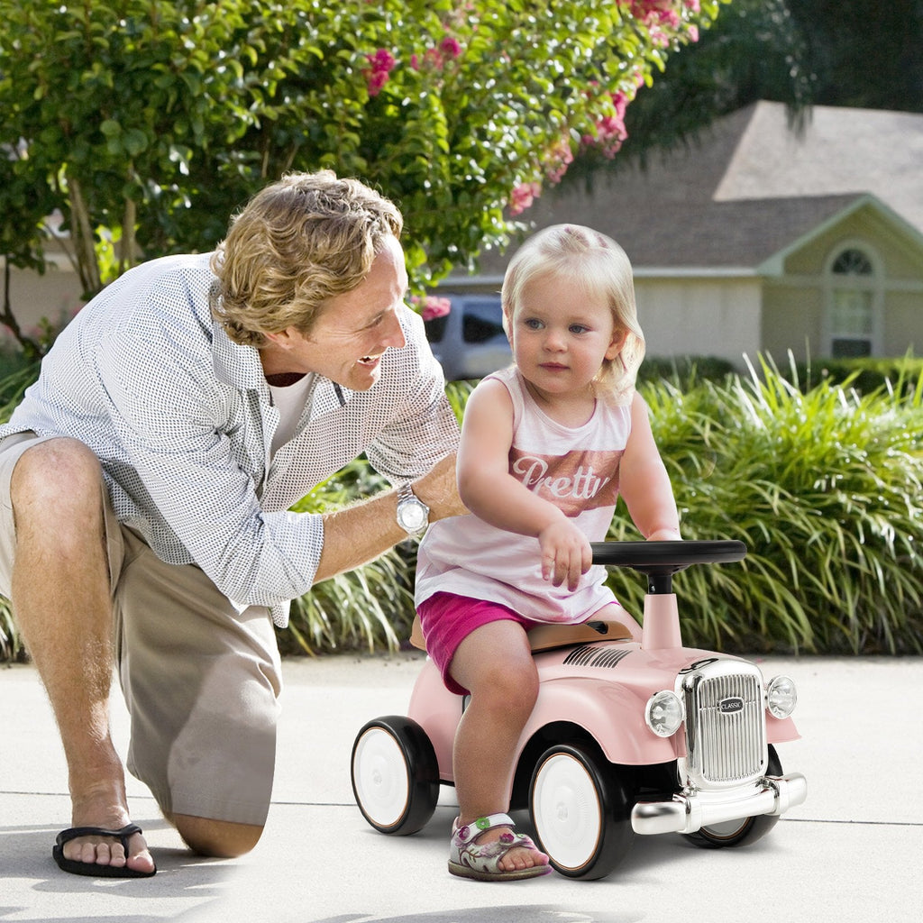 Kids Sit to Stand Vehicle with Working Steering Wheel and Under Seat Storage-Green