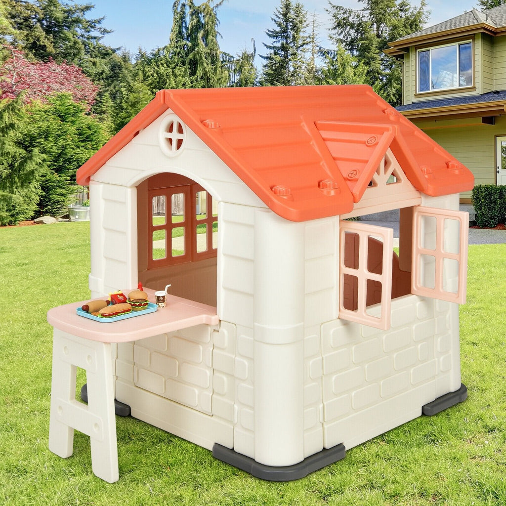 Kid’s Playhouse Pretend Toy House For Boys and Girls 7 Pieces Toy Set-Blue