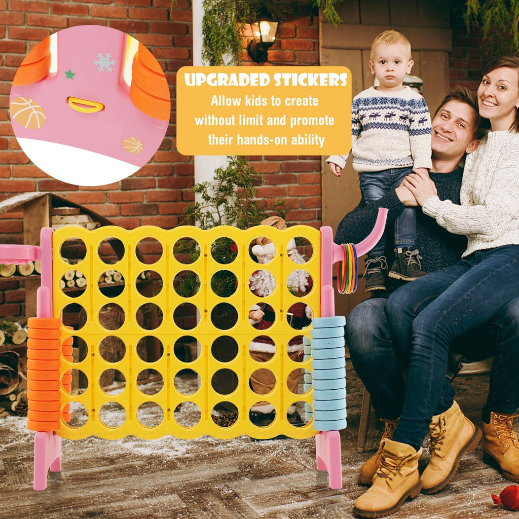 4-in-a-Row Connect Game with Basketball Hoop and Toss Ring-Blue