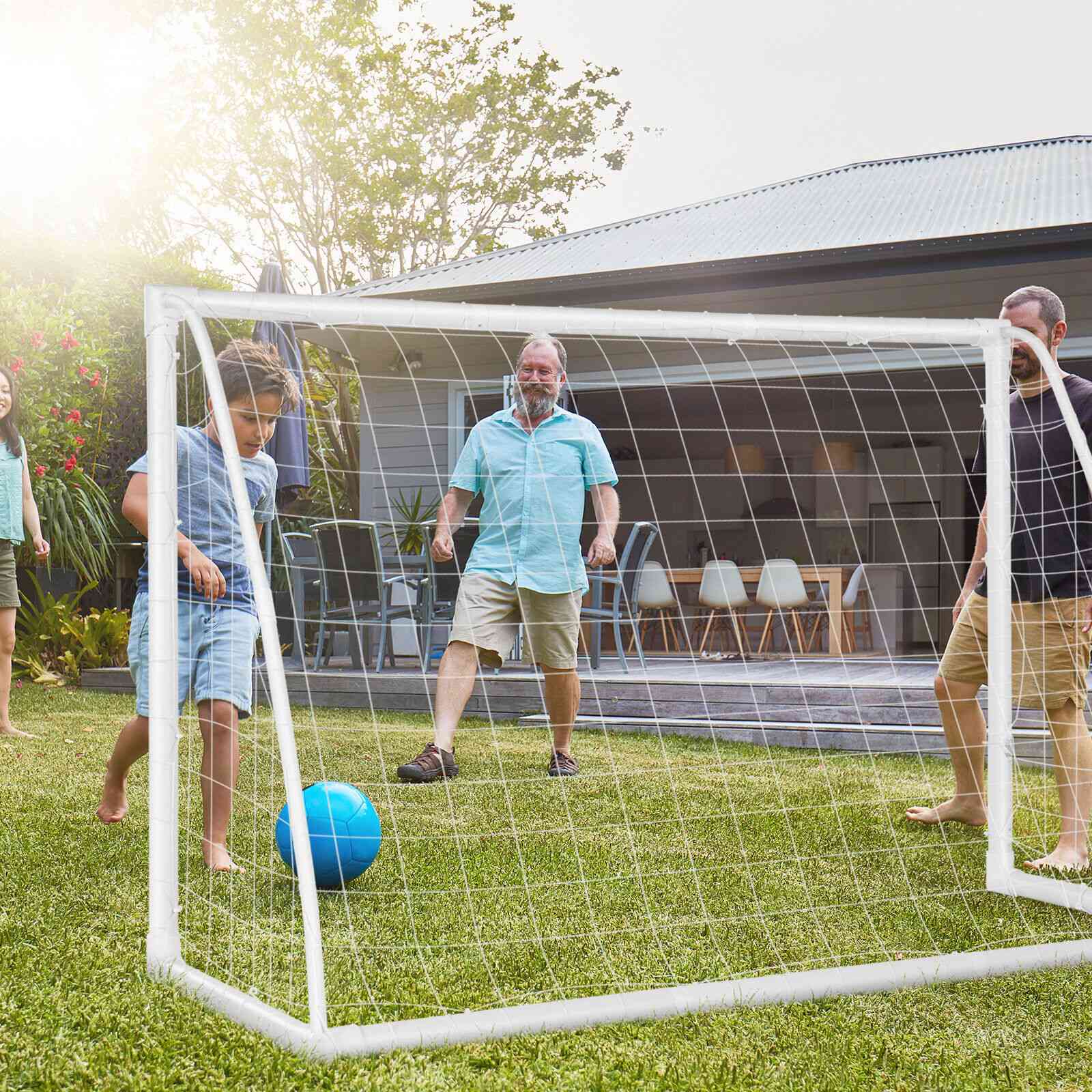 12 x 6 Feet Soccer Goal with Strong PVC Frame and High-Strength Netting