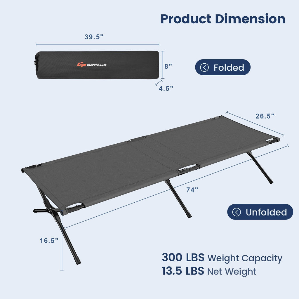 Adults Kids Folding Camping Cot-Blue