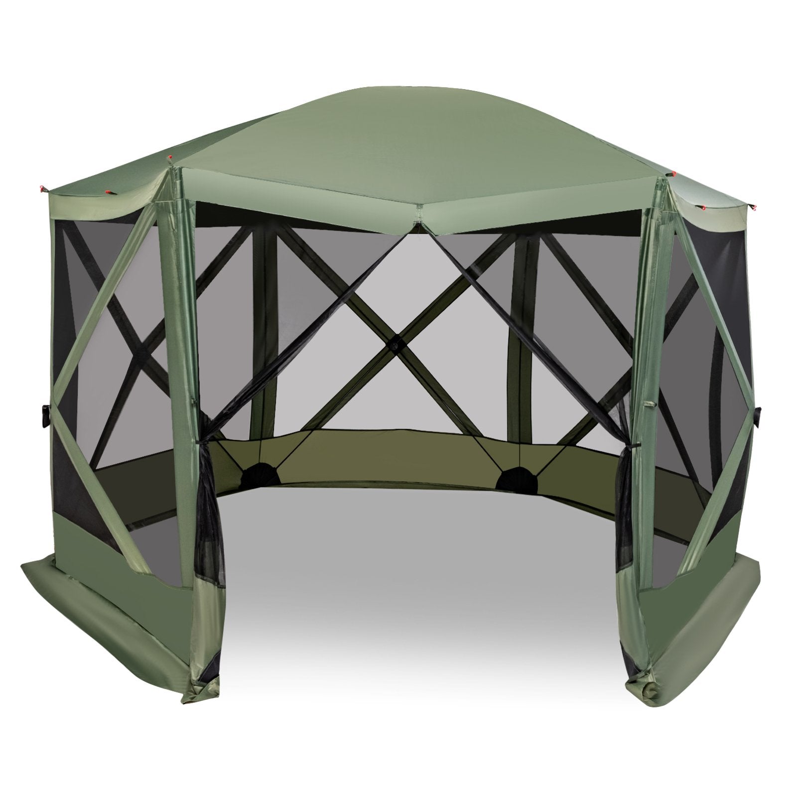 11.5 X 11.5 FT Pop-up Screen House Tent with Portable Carrying Bag-Coffee