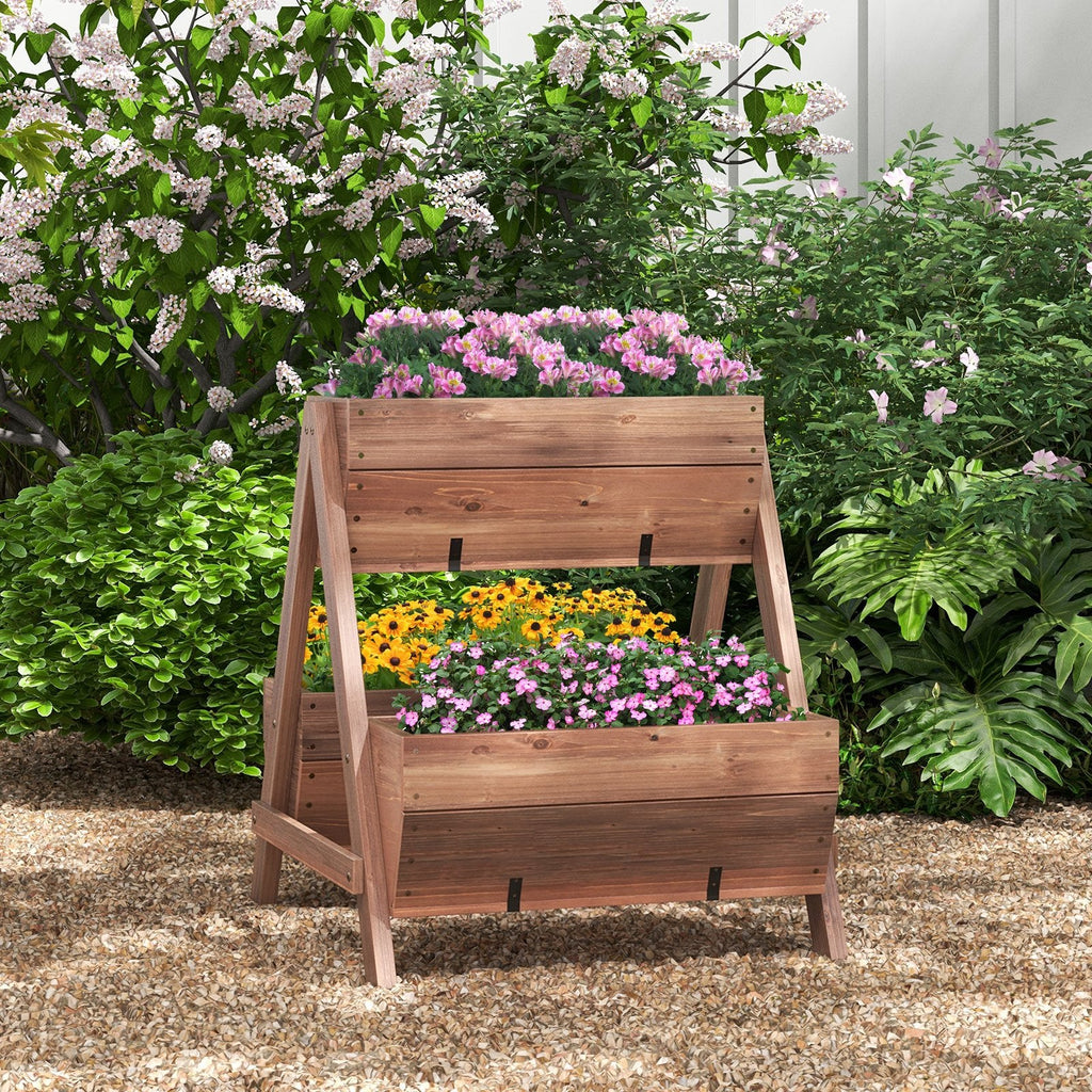 Vertical Raised Garden bed with 3 Wooden Planter Boxes-L