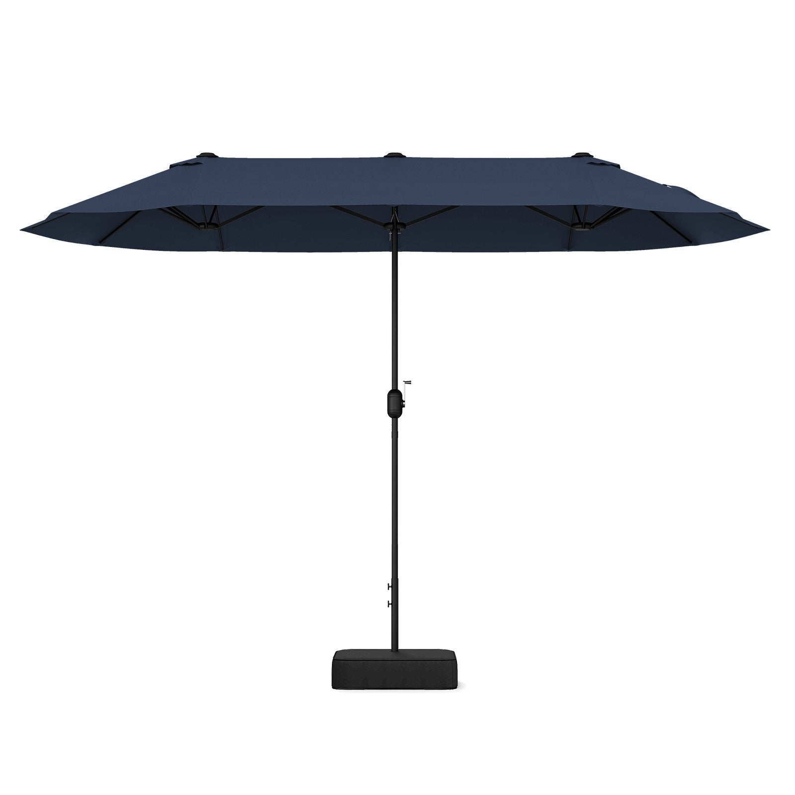 13 Feet Double-Sided Patio Twin Table Umbrella with Crank Handle-Beige