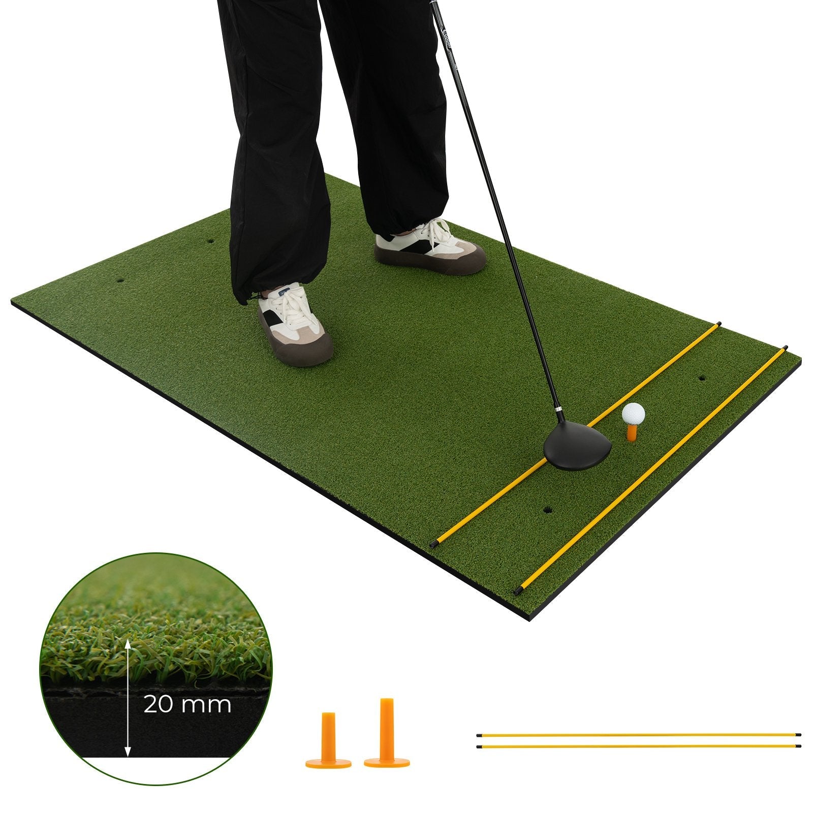5 x 3 ft Artificial Turf Grass Practice Mat for Indoors and Outdoors-32mm