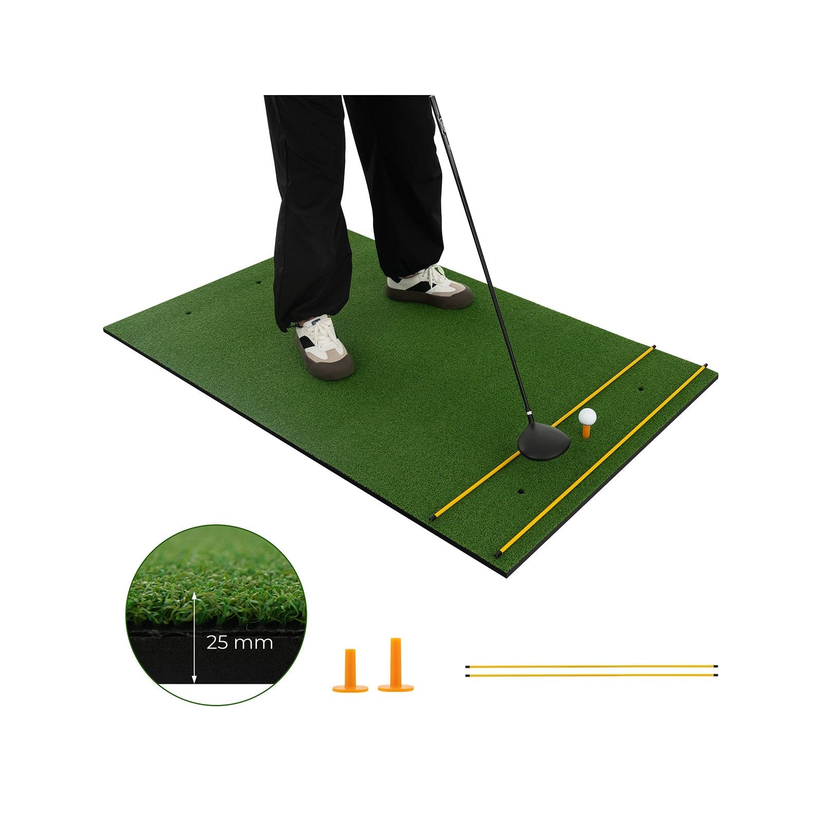 5 x 3 ft Artificial Turf Grass Practice Mat for Indoors and Outdoors-32mm