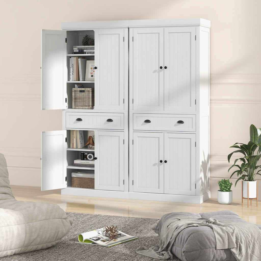 Cupboard Freestanding Kitchen Cabinet w/ Adjustable Shelves-Black