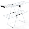 2-Tier Foldable Clothes Drying Rack with Adjustable Gullwing