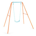Outdoor Kids Swing Set with Heavy-Duty Metal A-Frame and Ground Stakes-Blue