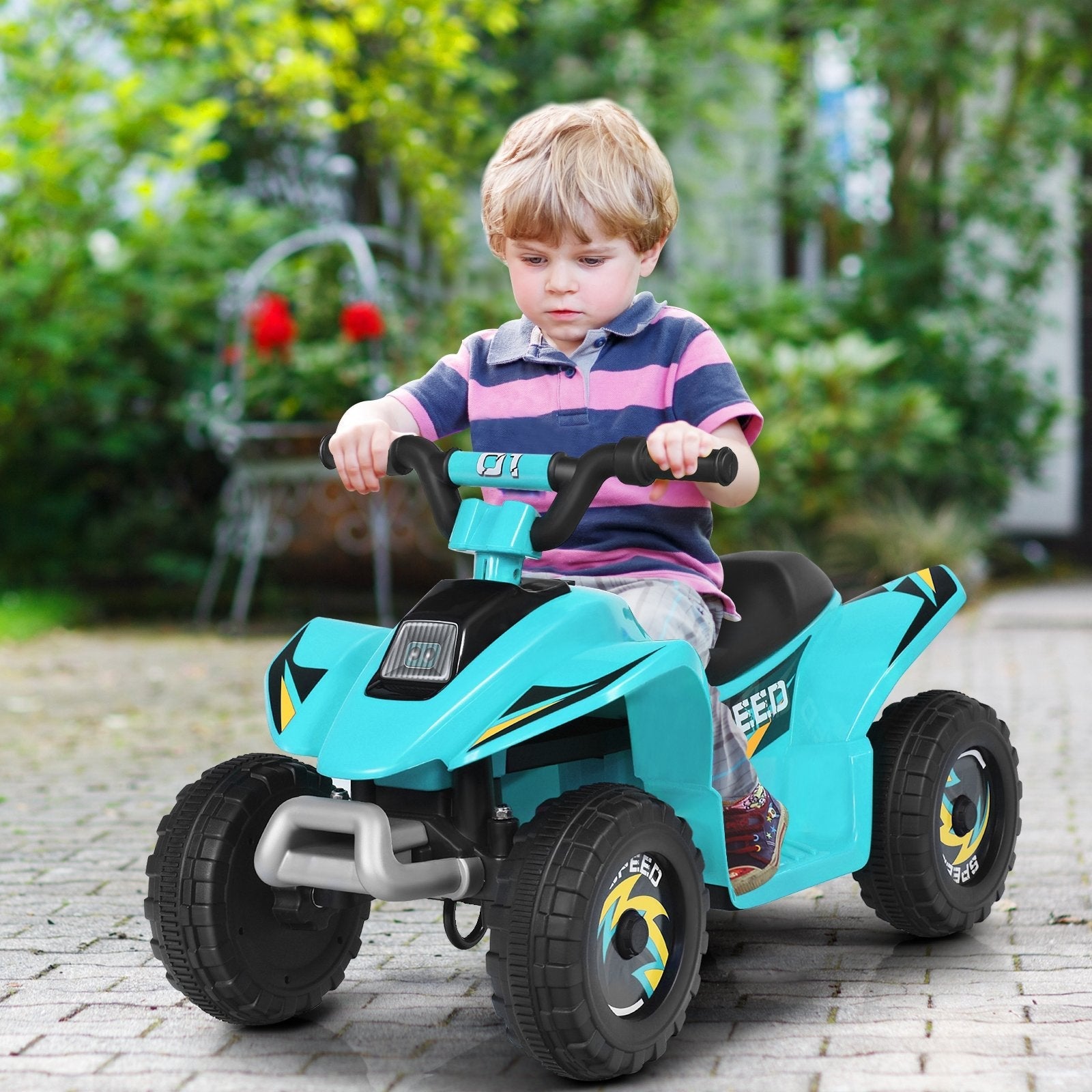 6V Kids Electric ATV 4 Wheels Ride-On Toy-Black