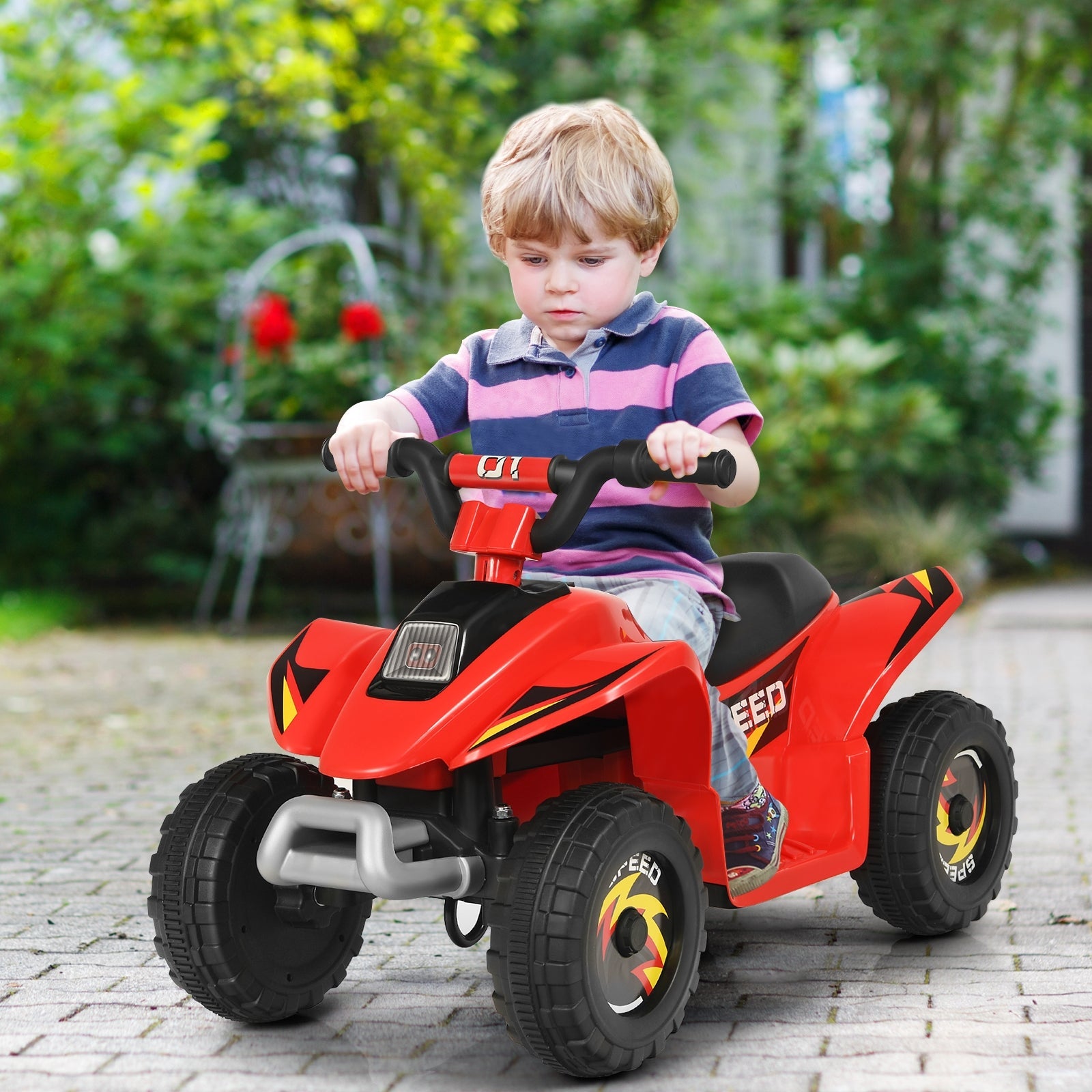 6V Kids Electric ATV 4 Wheels Ride-On Toy-Black