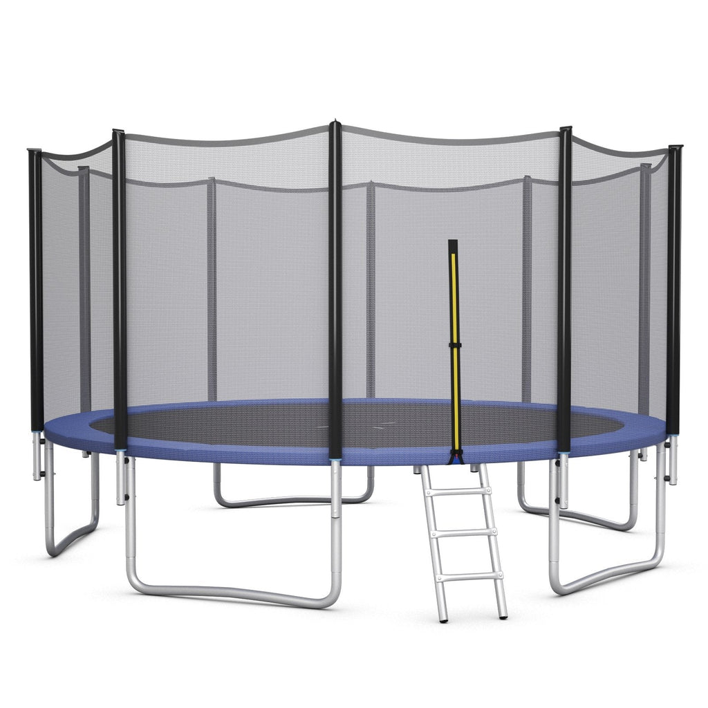 8/10/12/14/15/16 Feet Outdoor Trampoline Bounce Combo with Safety Closure Net Ladder-16 ft