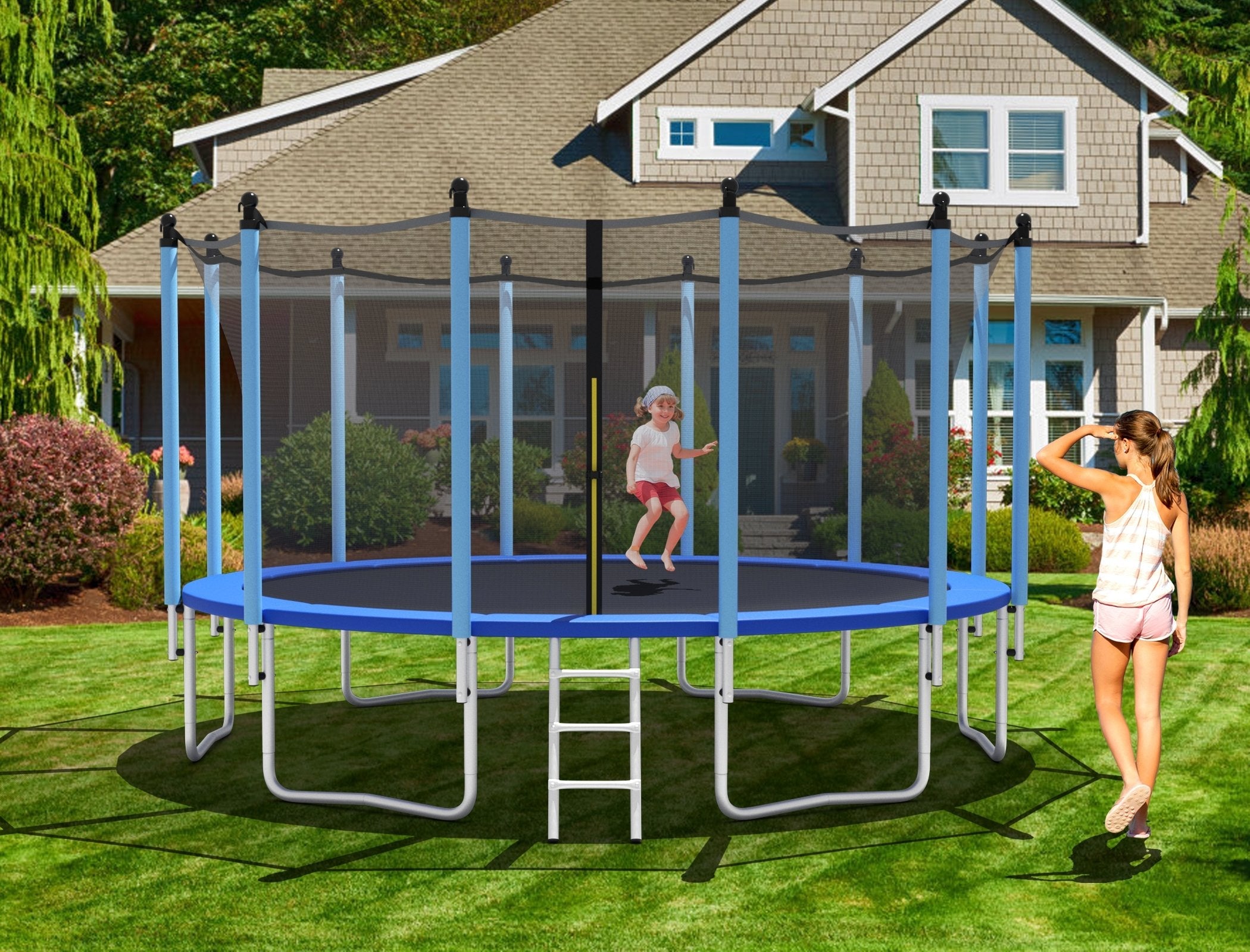 Outdoor Trampoline with Safety Closure Net-8 ft