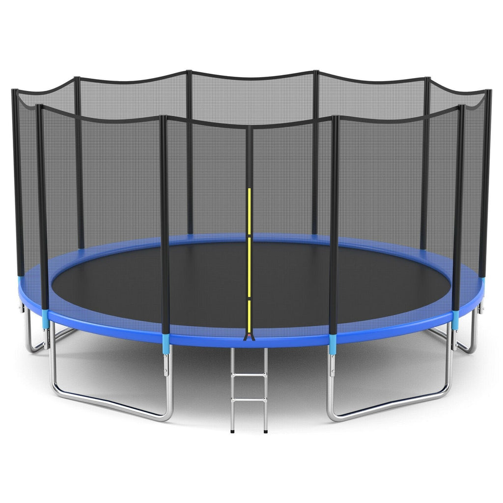 8/10/12/14/15/16 Feet Outdoor Trampoline Bounce Combo with Safety Closure Net Ladder-16 ft