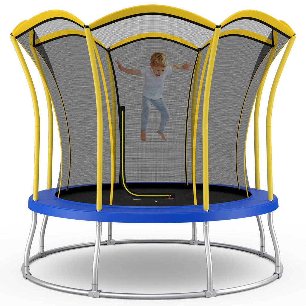 10 Feet Unique Flower Shape Trampoline with Galvanized Steel Frame-Orange