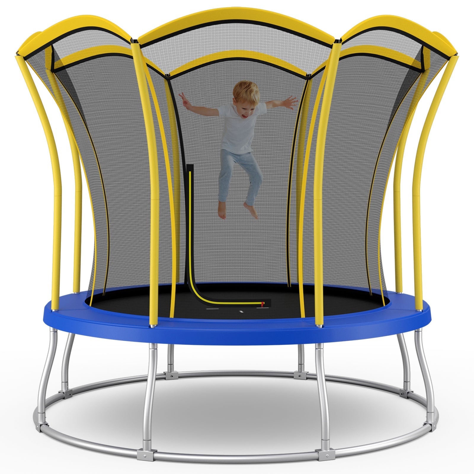 10 Feet Unique Flower Shape Trampoline with Galvanized Steel Frame-Orange