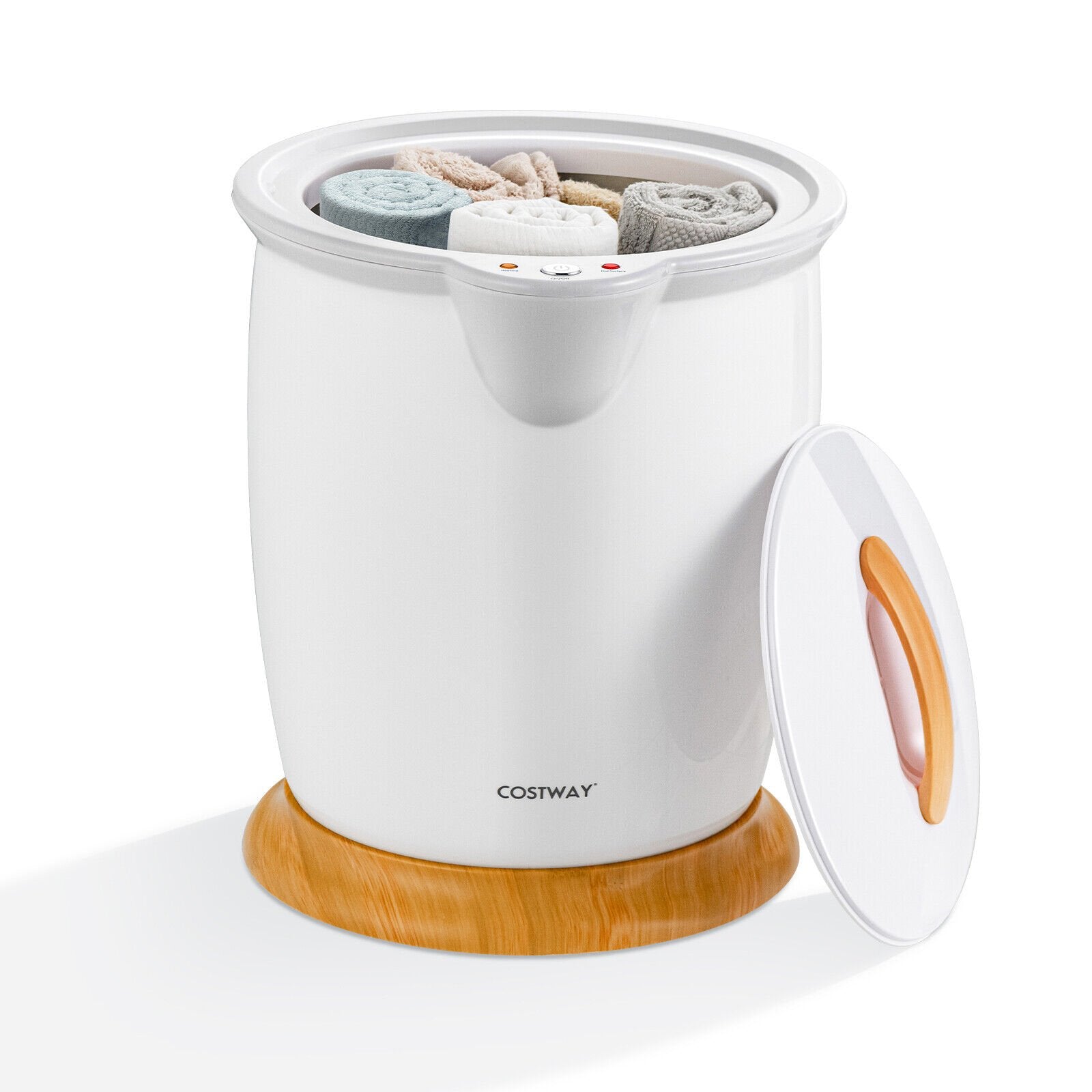 Bathroom Towel Warmer Bucket with Fragrance Holder and Auto Shut-Gray