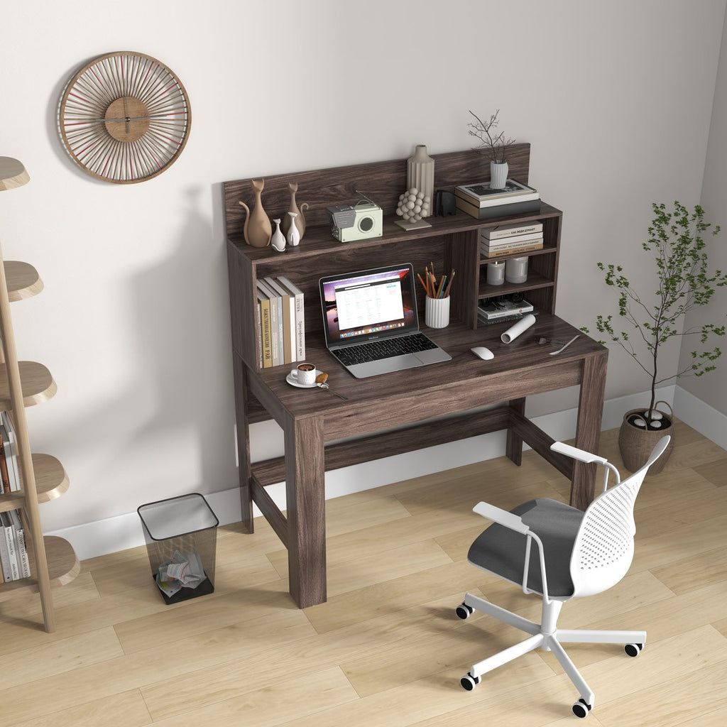 48 Inch Writing Computer Desk with Anti-Tipping Kits and Cable Management Hole-Black