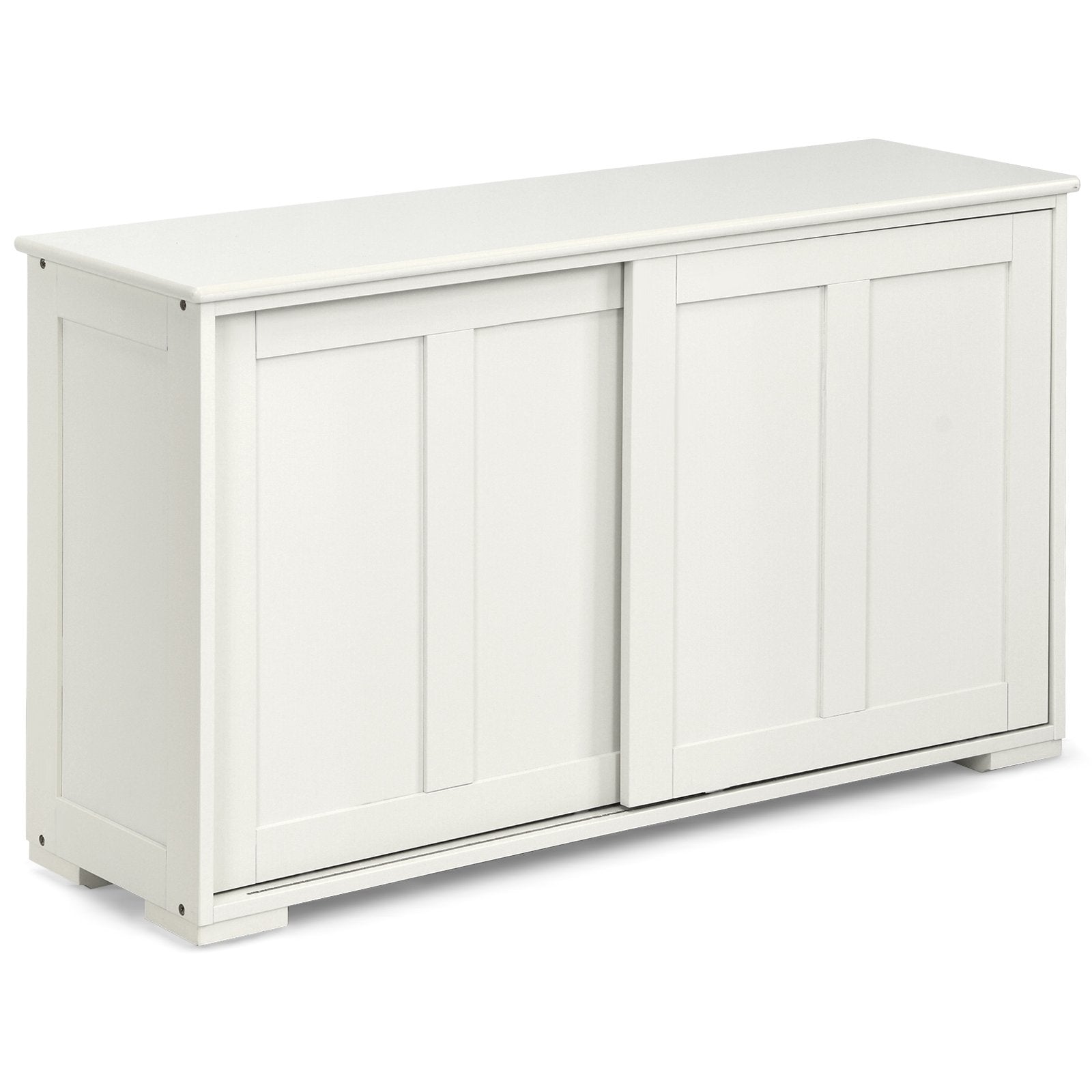 Kitchen Storage Cupboard Cabinet with Sliding Door-Black