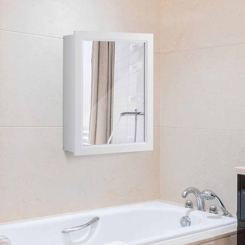 Wall-Mounted Mirrored Medicine Cabinet-Gray
