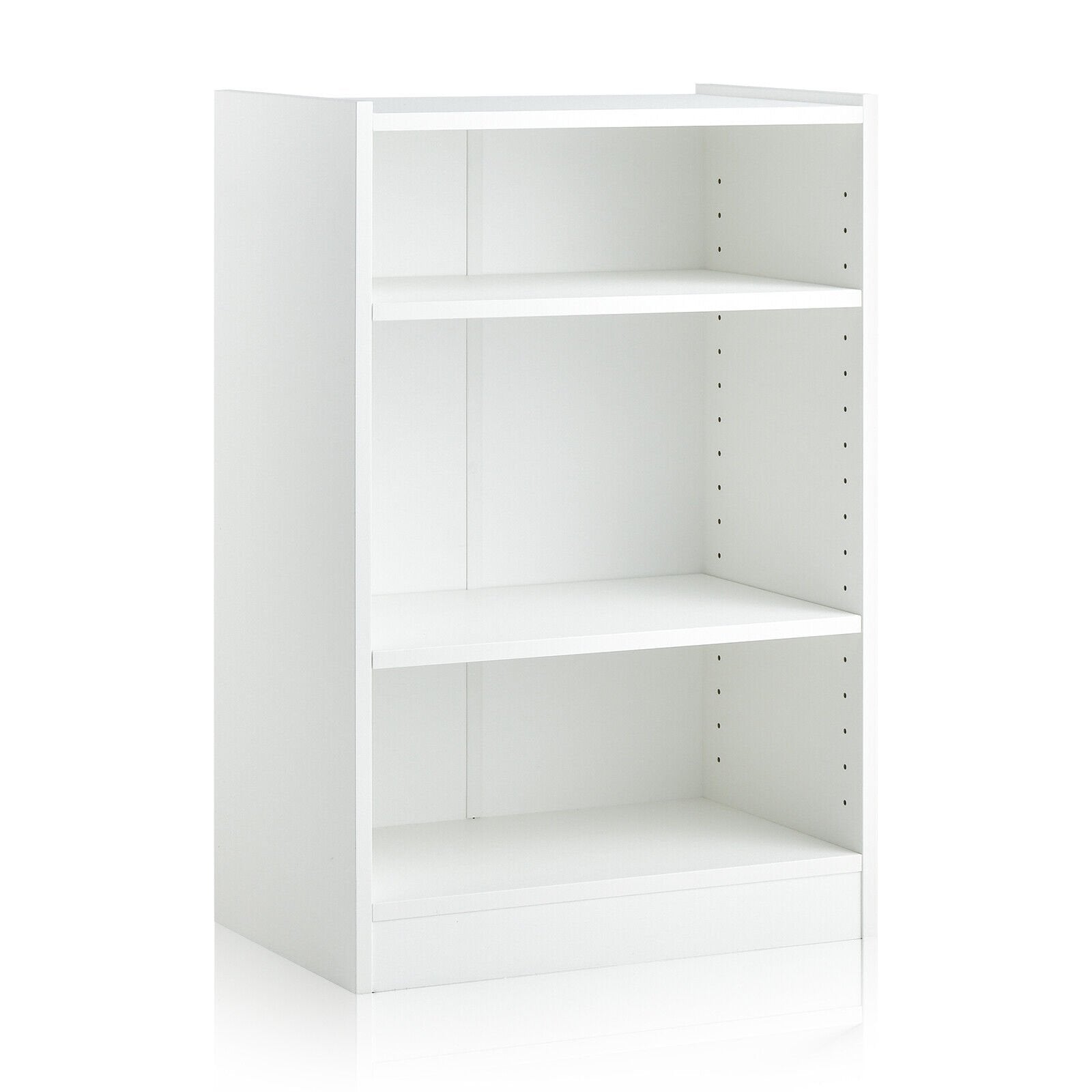 3-Tier Bookcase Open Display Rack Cabinet with Adjustable Shelves-Black